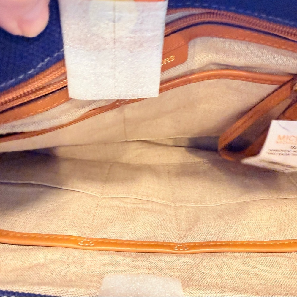 NWT Michael Kors Isla Ring Canvas Shoulder Tote Bag Admiral Blue - Picture 11 of 16